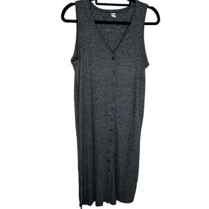 Old Navy charcoal button vest duster dress medium